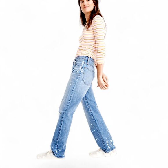 Madewell Women’s The Dad Jean Clean Girl Capsule Distressed Elevated Basic Sz 24 - Picture 1 of 14